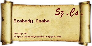 Szabady Csaba névjegykártya
