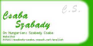 csaba szabady business card